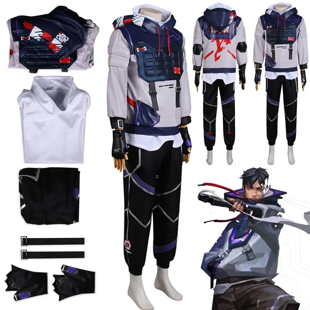 Costume Cosplay Fantasy ISO del Gioco Valorant, Set Uniforme per Adulti, Giacca e Pantaloni, Outfit Fantasia per Halloween e Carnevale
