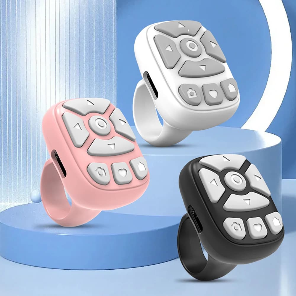 Blutooth Remote Control Scrolling Ring Finger per Tiktok Remote Mobile Phone Video Remote Control Selfie Stick Camera Controller