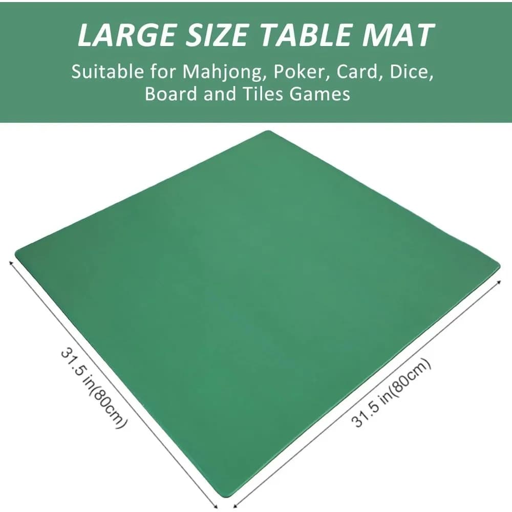 Tappetino da tavolo Mahjong Tappetino da gioco antiscivolo in gomma e copertura da tavolo con riduzione del rumore per Mahjong, domini, poker, carte, tappetino da tavolo per giochi da tavolo