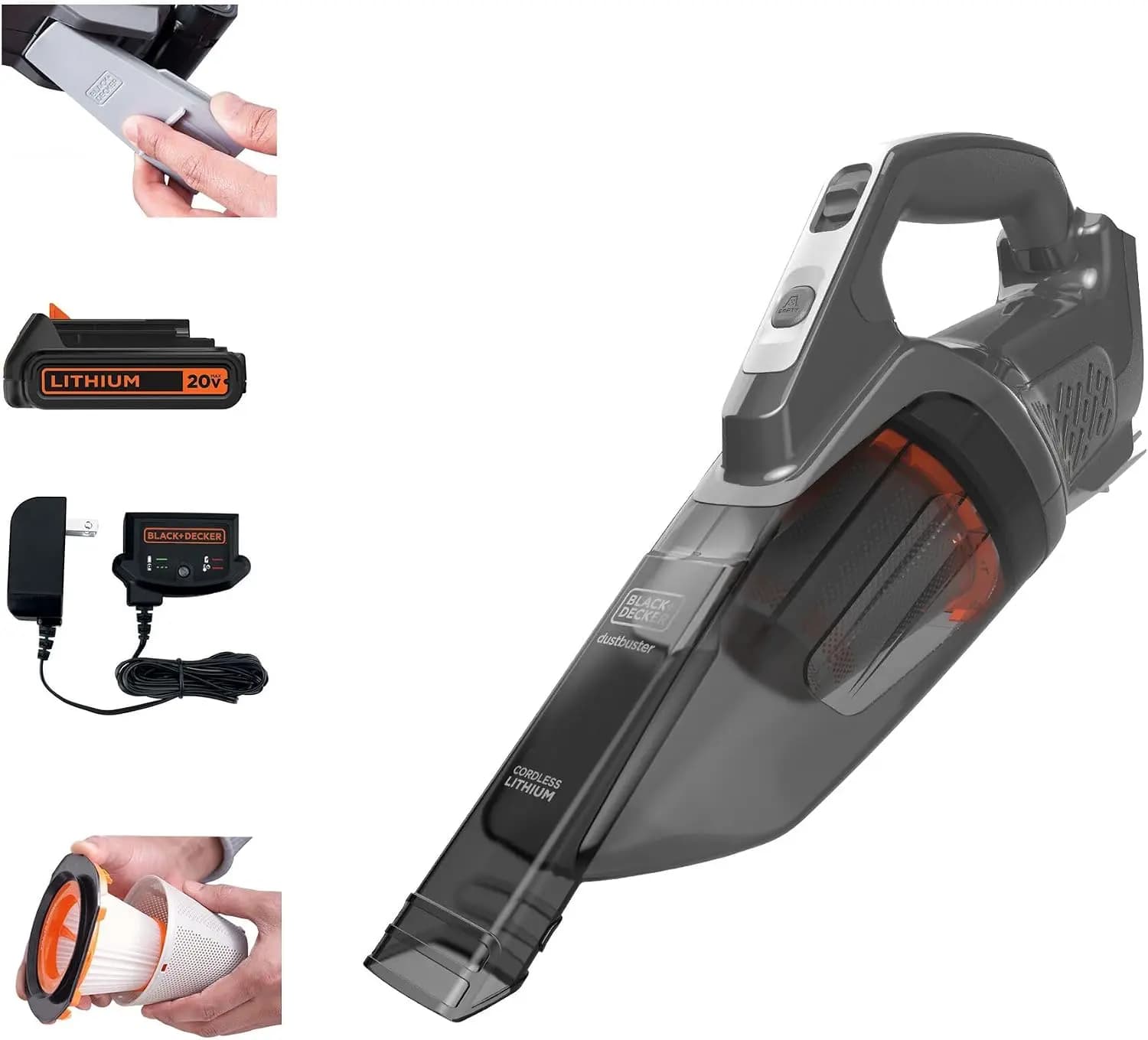 Cordless Handheld Vacuum Cleaner, 20V Max Rechargeable Battery, Lightweight for Home & Car