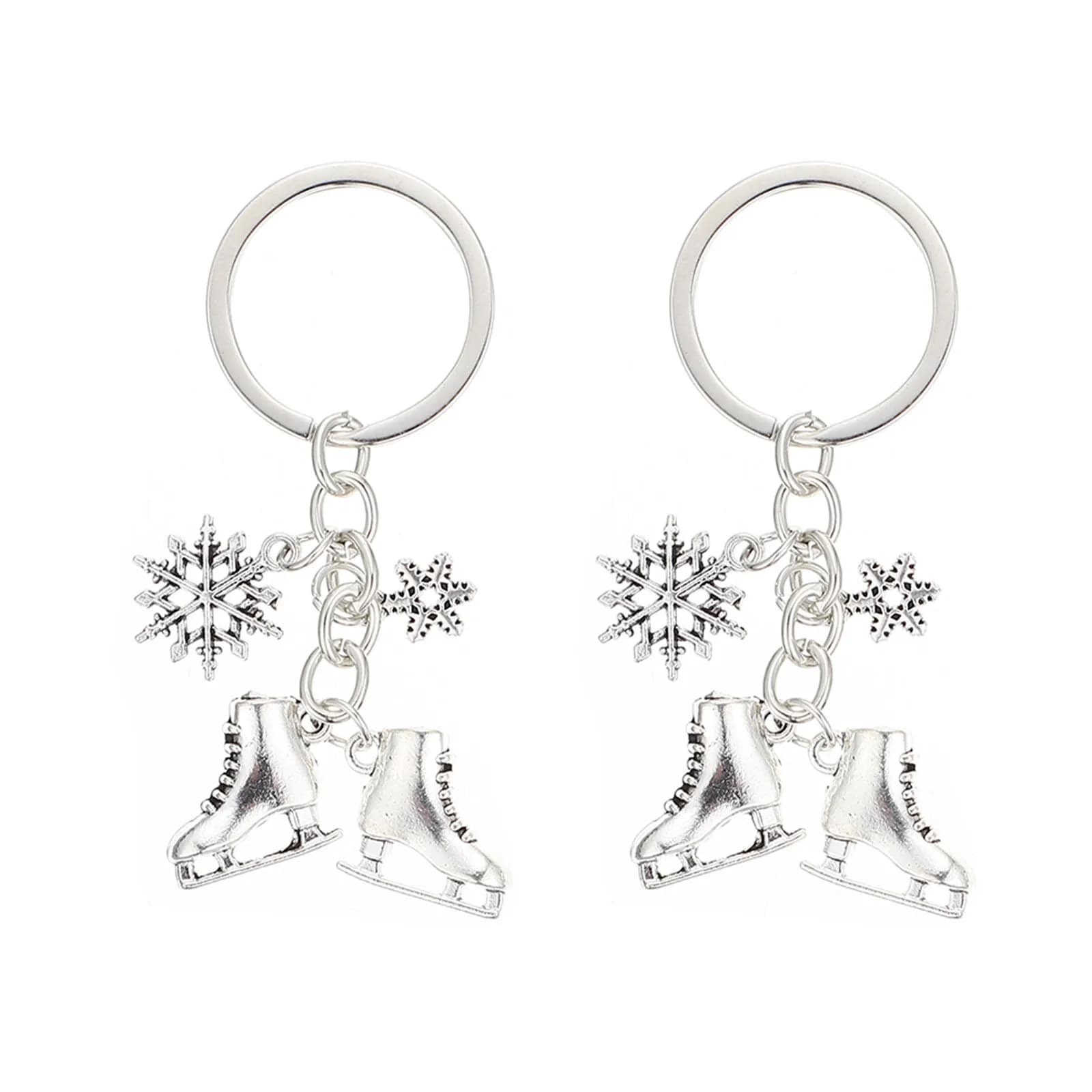 2 Pezzi Portachiavi Pattini da Ghiaccio, Elegante Ciondolo Decorativo per Borsa, Zaino e Cartella, Idea Regalo