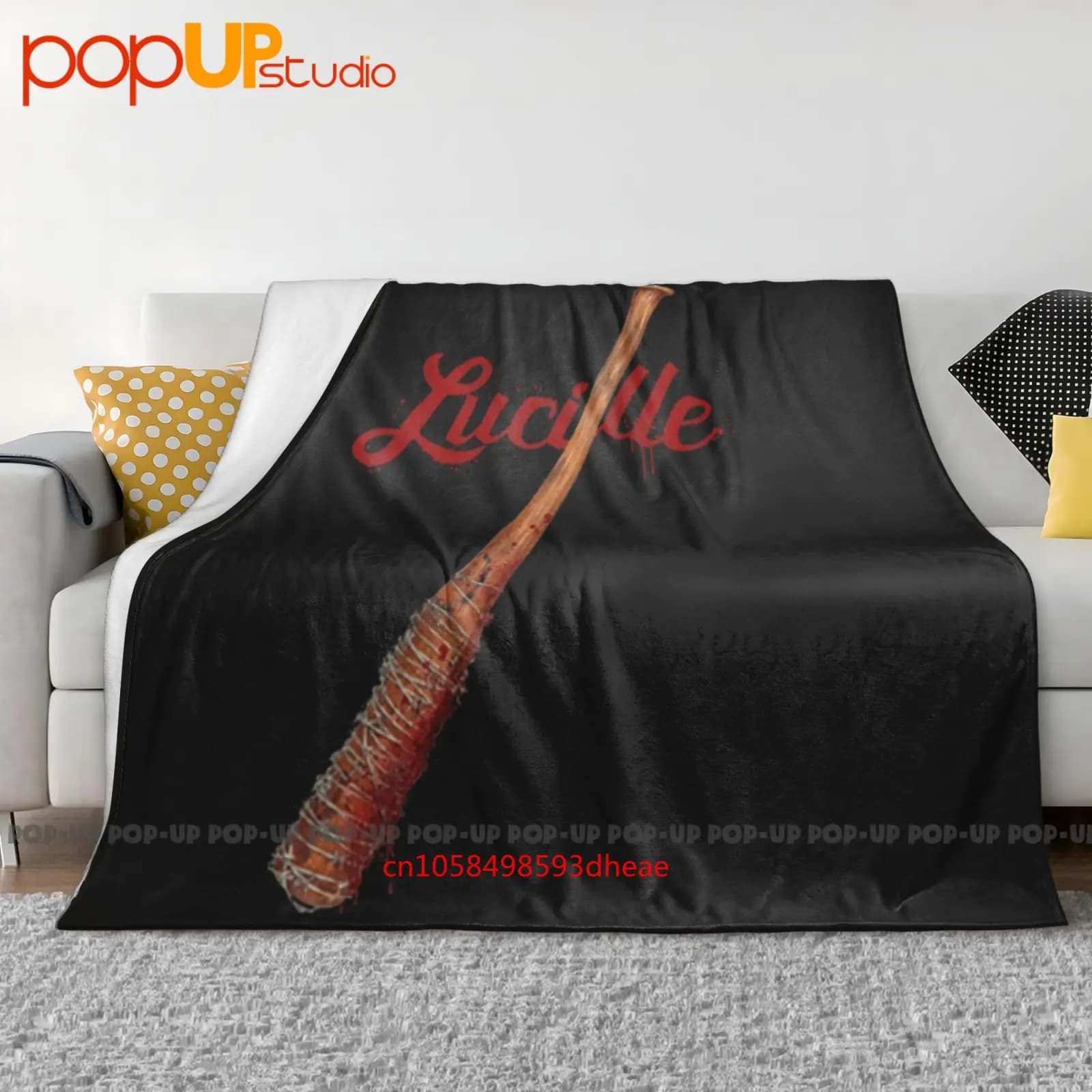 Walking Dead Negan Lucille e Mazza da baseball sanguinante Salvatore Coperta ultra morbida Trapunta Copridivano invernale Copriletto