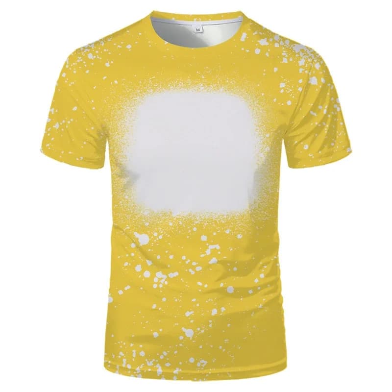 T-shirt Estiva in Poliestere per Sublimazione, Maglietta Sportiva Casual Tie-Dye a Collo Tondo e Maniche Corte, Outfit Familiare