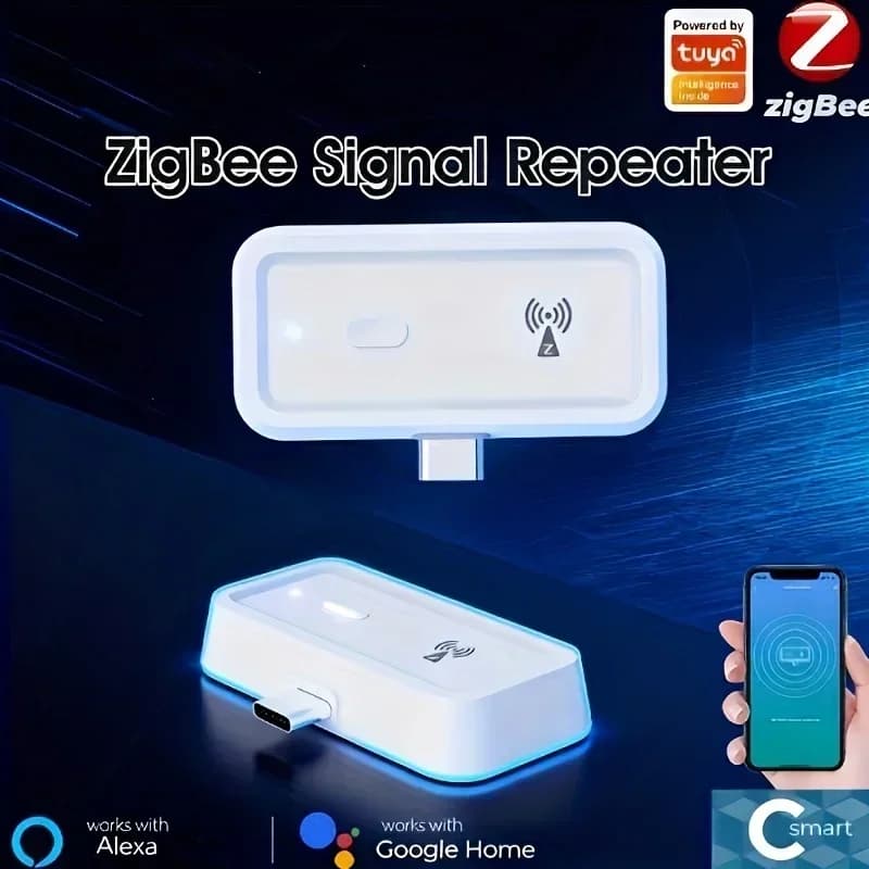 Smart ZigBee 3.0 Signal Repeater with APP Tuya Control, ZigBee Network Amplifier up to 20dB, Range up to 700m2 Works with Alexa and Google Home