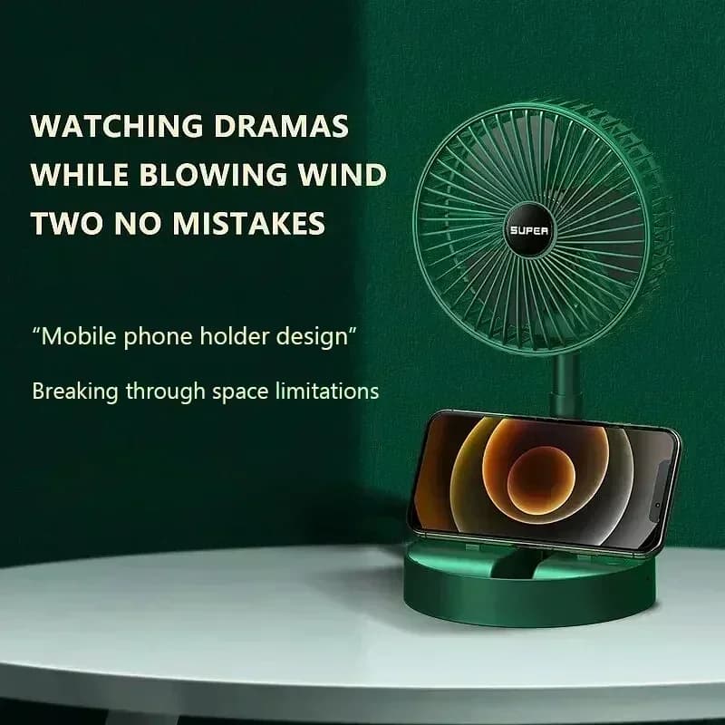 Ventilatore Elettrico USB Pieghevole, Portatile per Interni ed Esterni, Mini Ventilatore da Tavolo per Casa, Raffreddatore d'Aria da Campeggio