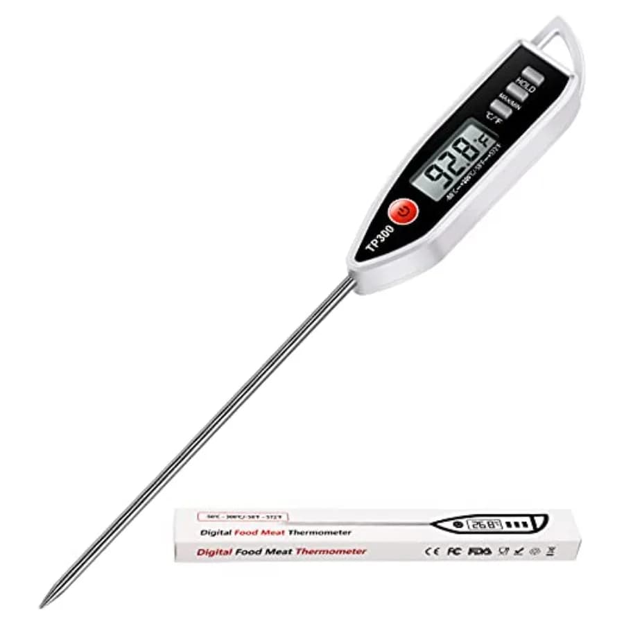 Digital Thermometer for Food and Meat, Cooking Thermometer for Caramels, Instant Reading for BBQ, Grill, Oil, Milk, Bathroom, Water
