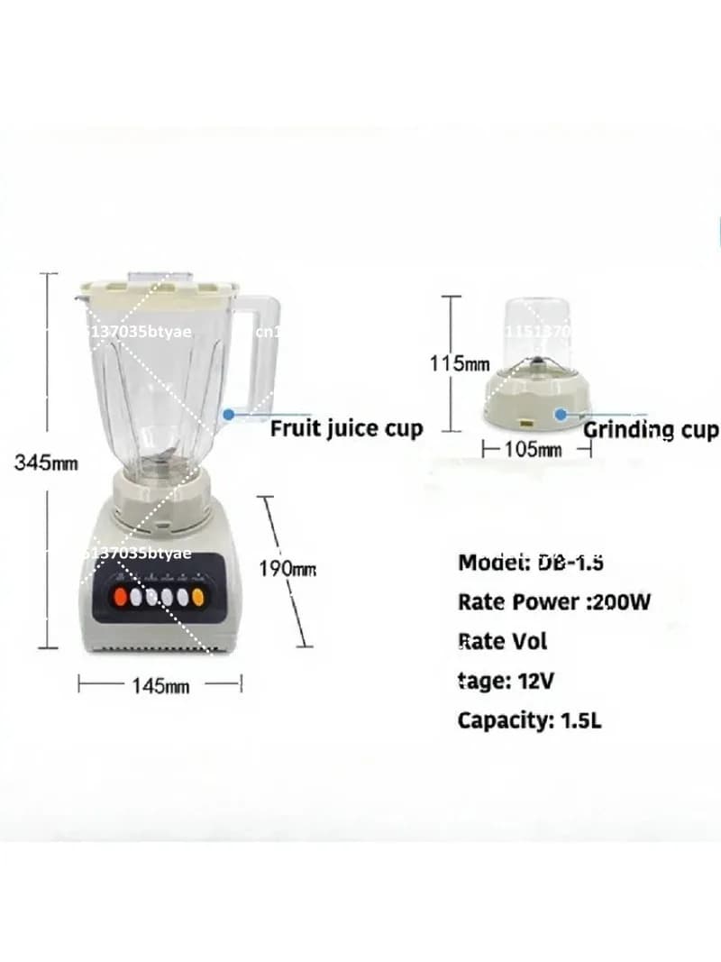 12V 24V DC Blender Electric Portable Blender for Car Truck Boat Solar Battery Powered