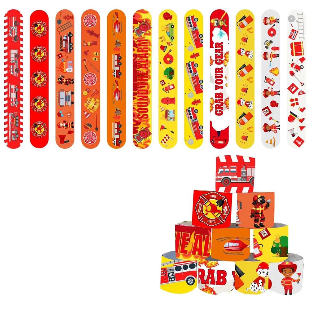 Braccialetti schiaffo il pompiere 10-30 pezzi Braccialetti schiaffo Braccialetti a scatto per bambini Premi in classe Premi per l'aula di compleanno Regalo