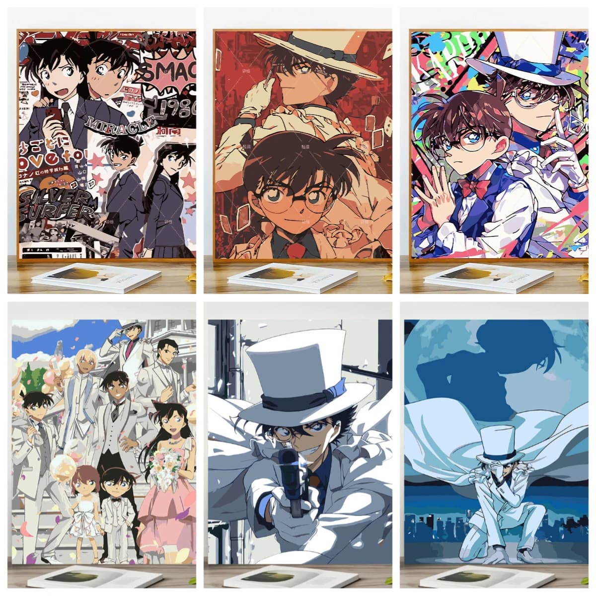 1pc frameless DIY Digital Oil Painting Monster Kidd Detective Conan Digital Oil Painting Fill Paint Painting Painting Hell Frame