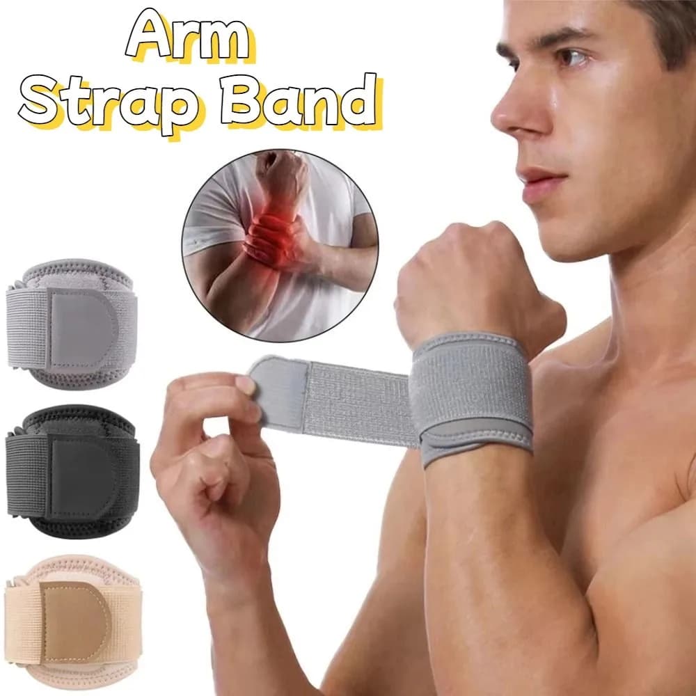 Supporto per Gomito a Compressione con Cuscinetto in EVA Traspirante, Fascia a Doppia Compressione in Nylon per Tennis Elbow, Protezione Sportiva per Polso