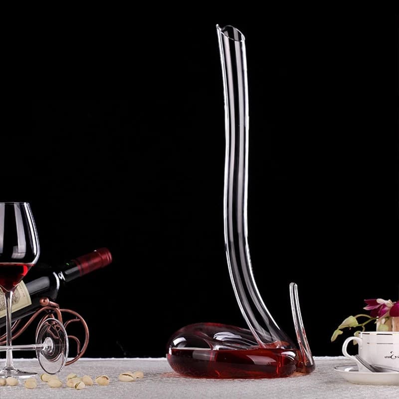 Decanter per Vino Creativo a Forma di Serpente J1UL1N 600Ml, Stile Europeo e Americano, in Cristallo Senza Piombo, Decantatore Rapido
