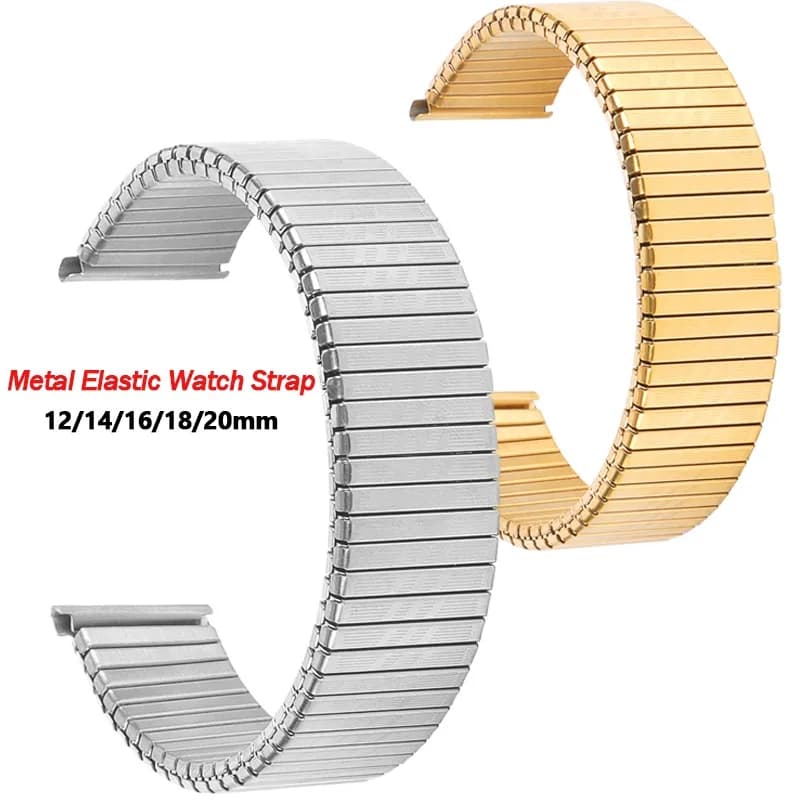Cinturino per orologio elastico in metallo in acciaio inossidabile 12mm 14mm 16mm 18mm 20mm cinturino regolabile uomo donna braccialetto di ricambio universale