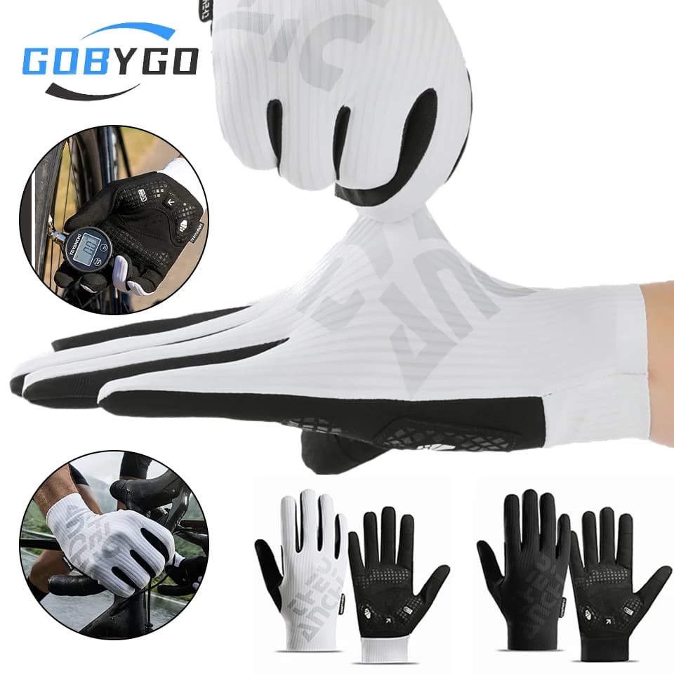 GOBYGO 1 paio di guanti da ciclismo estivi da uomo, sottili, leggeri, antiscivolo, resistenti all'usura, touchscreen, escursionismo, pesca, sport all'aria aperta, unisex