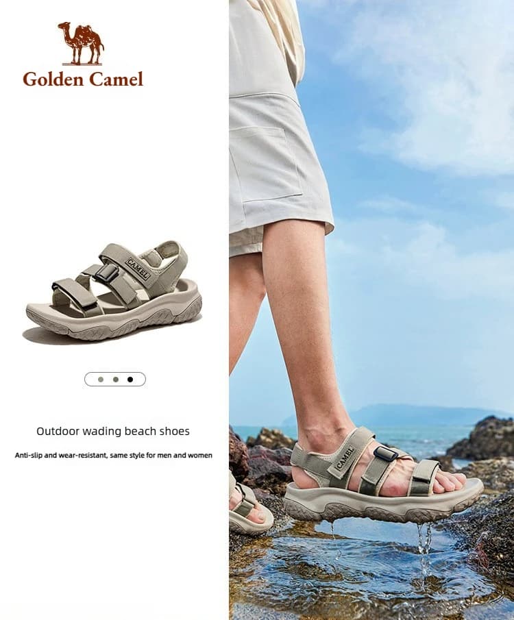 Sandali piatti da donna Golden Camel Outdoor per uomo, sandali da wading Creek, scarpe sportive da spiaggia antiscivolo ad asciugatura rapida, traspiranti per l'estate