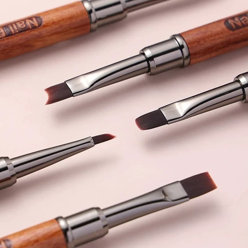5Style Nail Art Painting Draw Triangular Brush Professional Acrylic UV Gel Nail Polish Manicure Pen Liner Flat Round