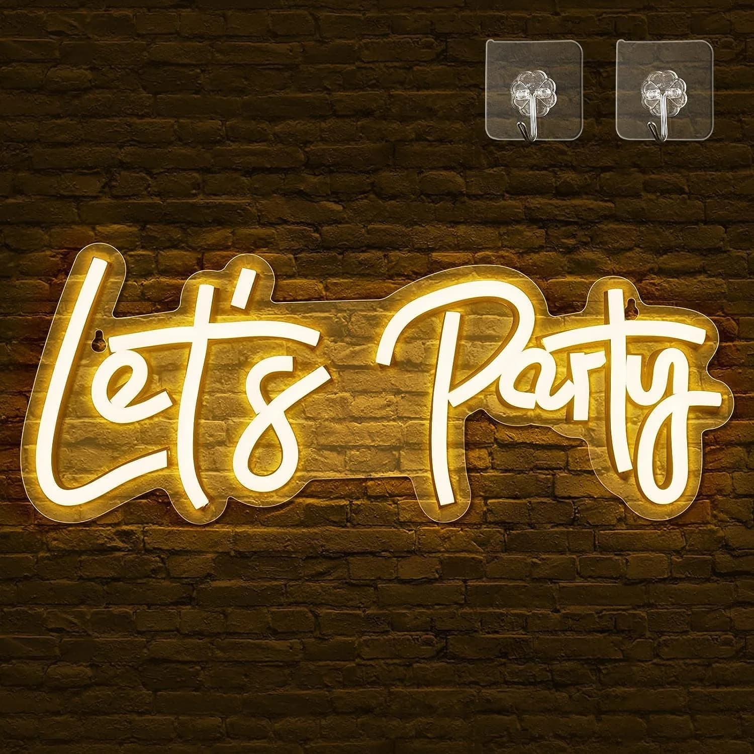 Insegna al Neon 'Let's Party' per Decorazione Murale, Alimentata USB, Luce Notturna a LED per Camera da Letto, per Addio al Nubilato, Fidanzamento, Compleanno