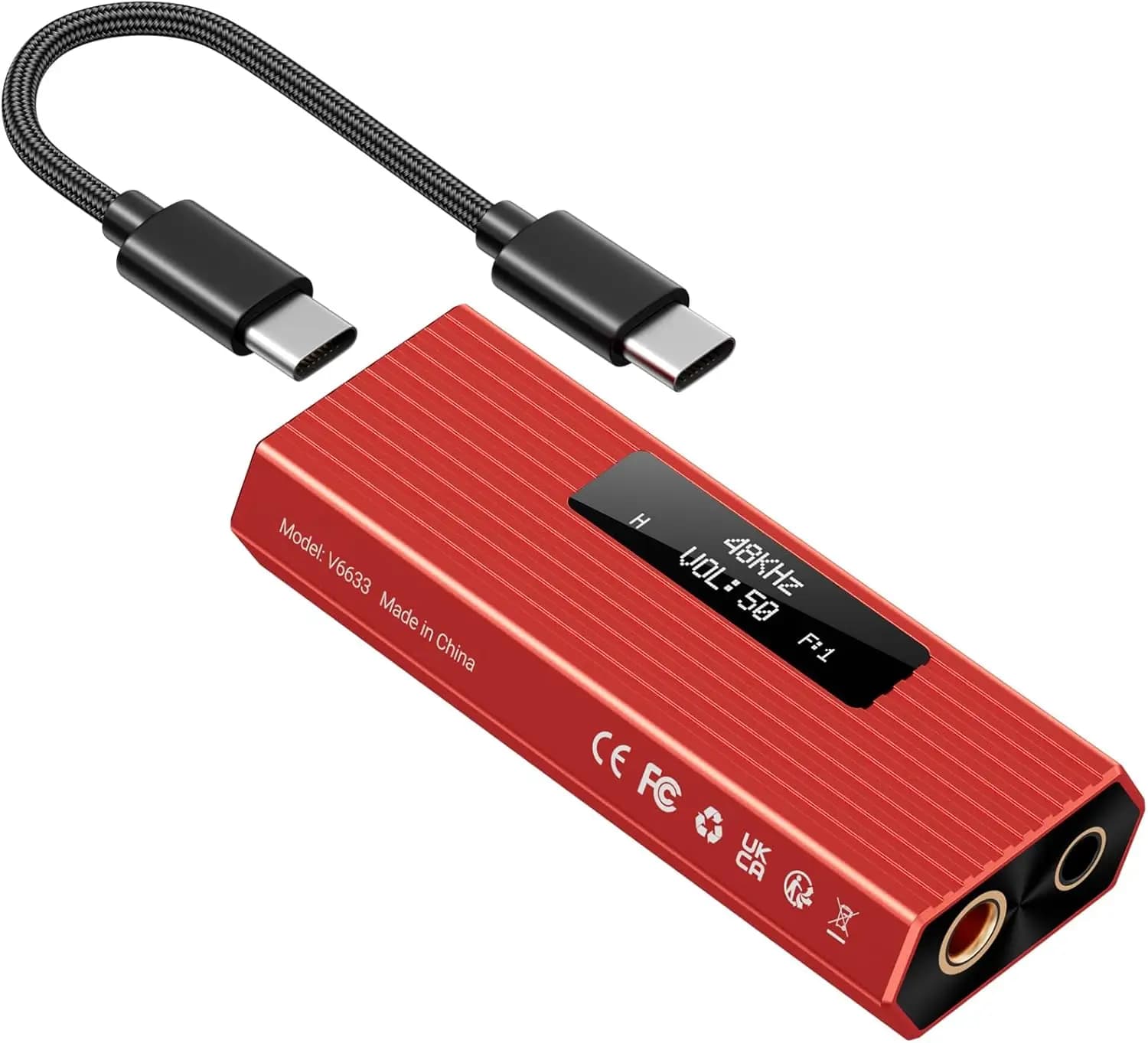 Adattatore Audio Mini USB-C DAC per Cuffie, Amplificatore DSD512 HiFi, Supporta Doppia Uscita 4.4MM e 3.5MM, PCM 384kHz/32bit