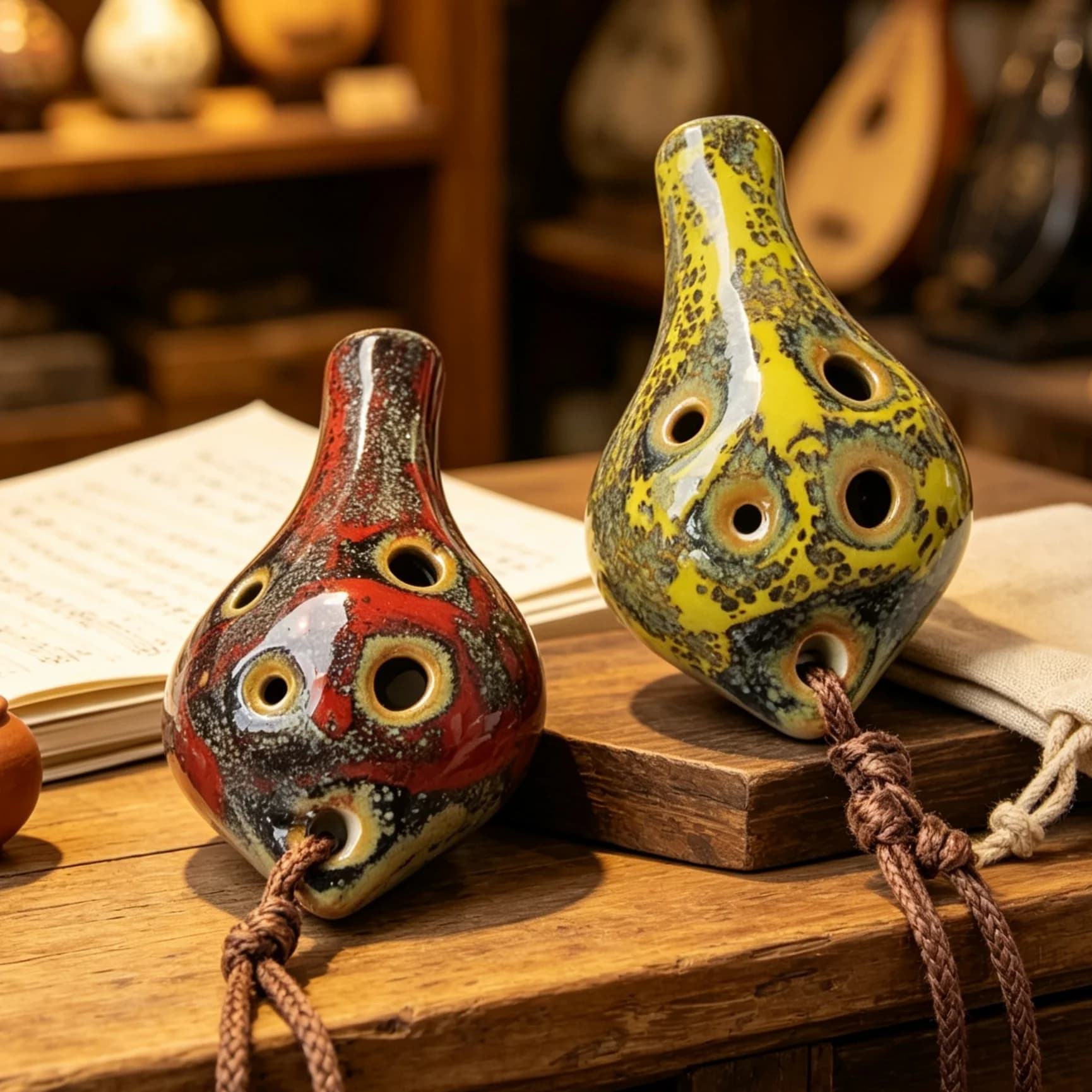 1 pezzo 6 fori piccolo Ocarina flauto strumento per principianti Souvenir turistico accessori per strumenti ciondolo in ceramica fornitura artistica per studenti