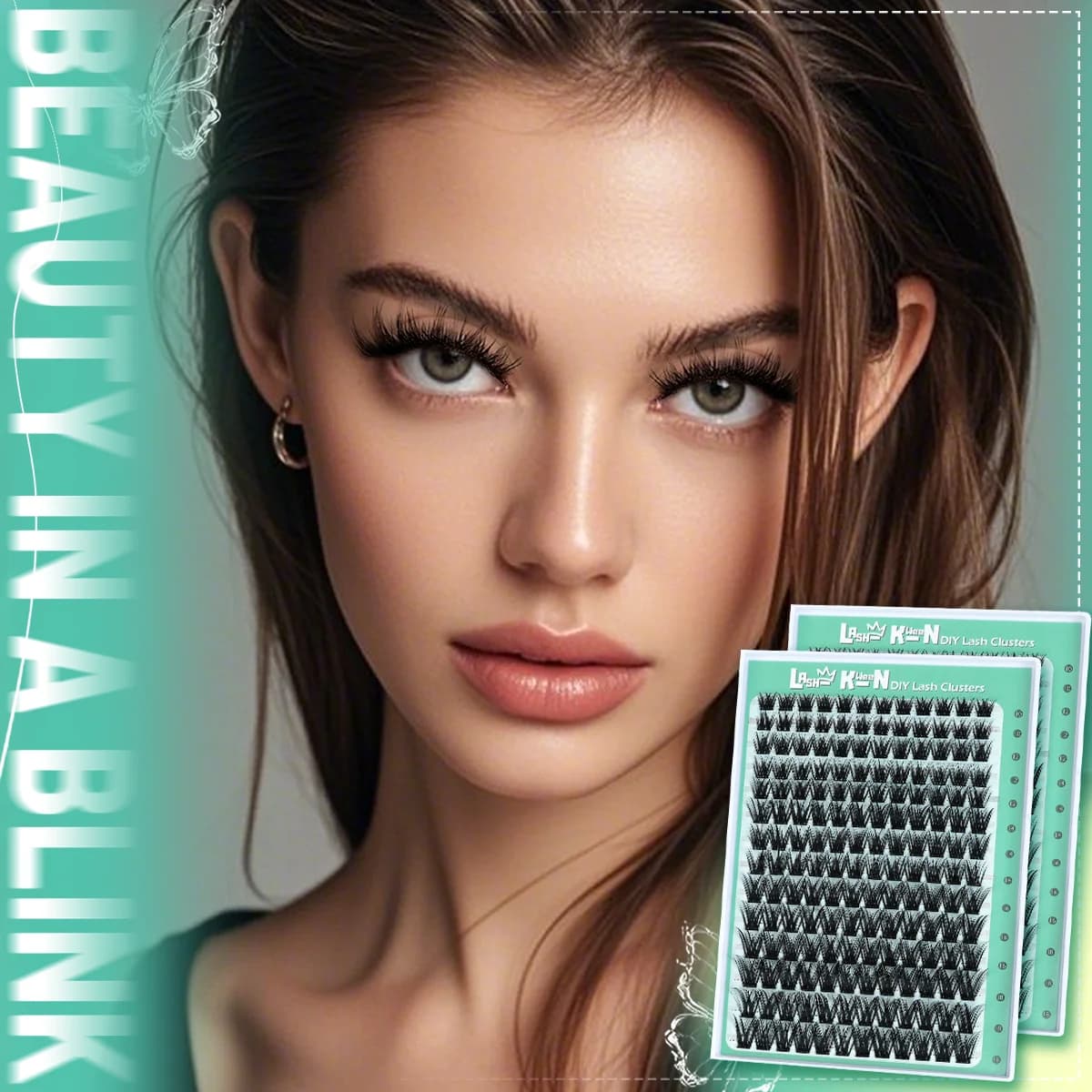 Eyelashes Kit with Skulls, Extension Spiky Face Eyelashes, Individual Spiky Voluminous Spiky Eyelashes, Visone Strip Eyelashes for Cosplay