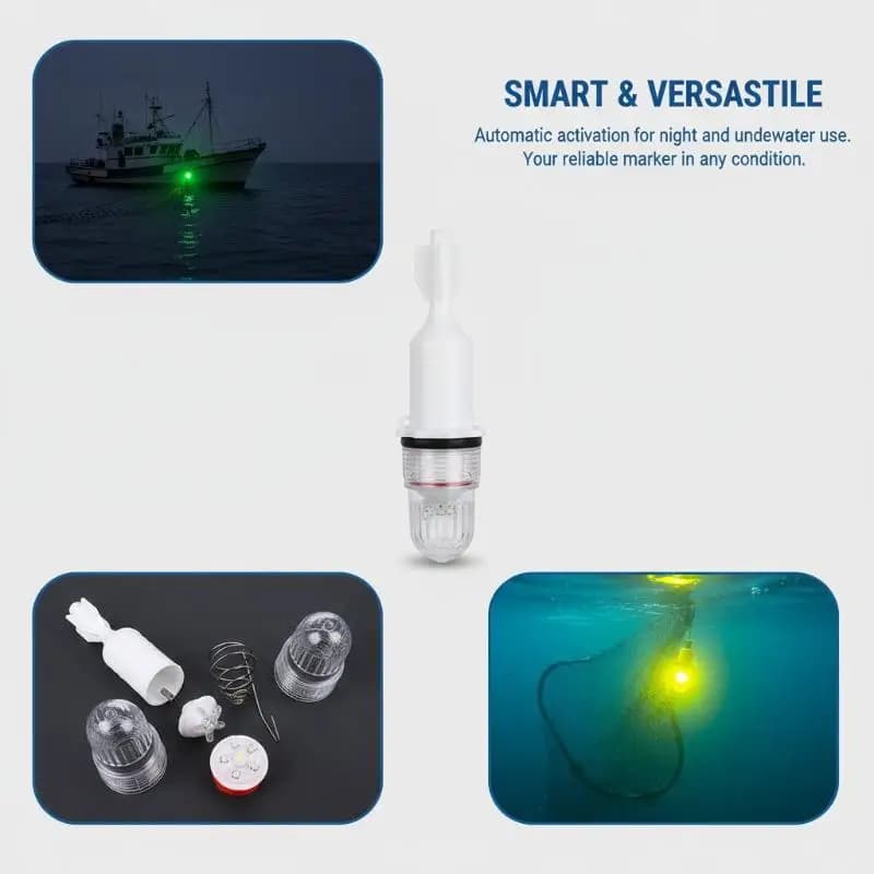 Luce da Pesca 12V Subacquea, Lampada LED per Rilevamento Pesci, Faro per Rete da Pesca Impermeabile per Oceano, Fiume, Lago, Pesca Notturna