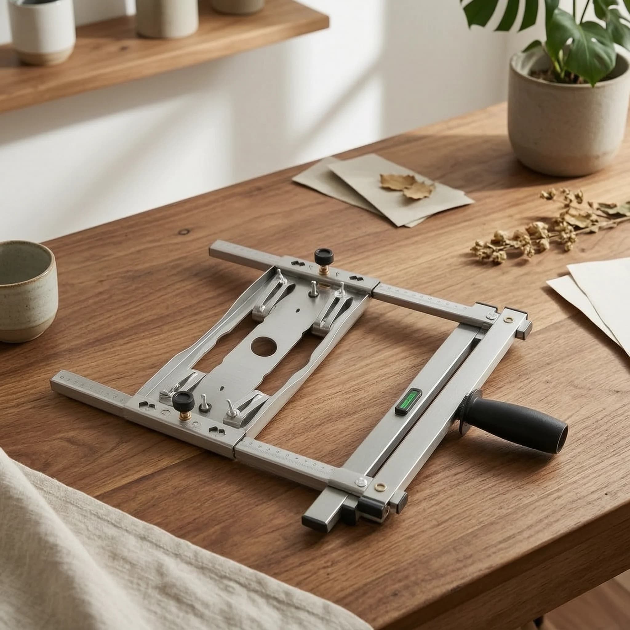 Board Cutting Guide Built-in Level Perimeter Trimming Guide Woodworking Tool Engraved Scale Long-Lasting Metal for Workshop