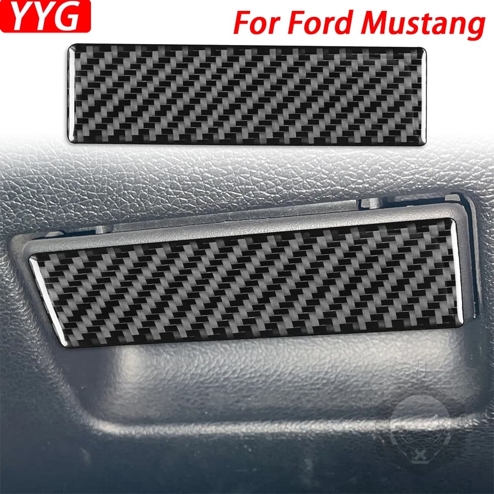 For Ford Mustang 2009-2014 Accessories Carbon Fiber Storage Box Handle Switch Panel Cover Interior Car Decoration Wall decal