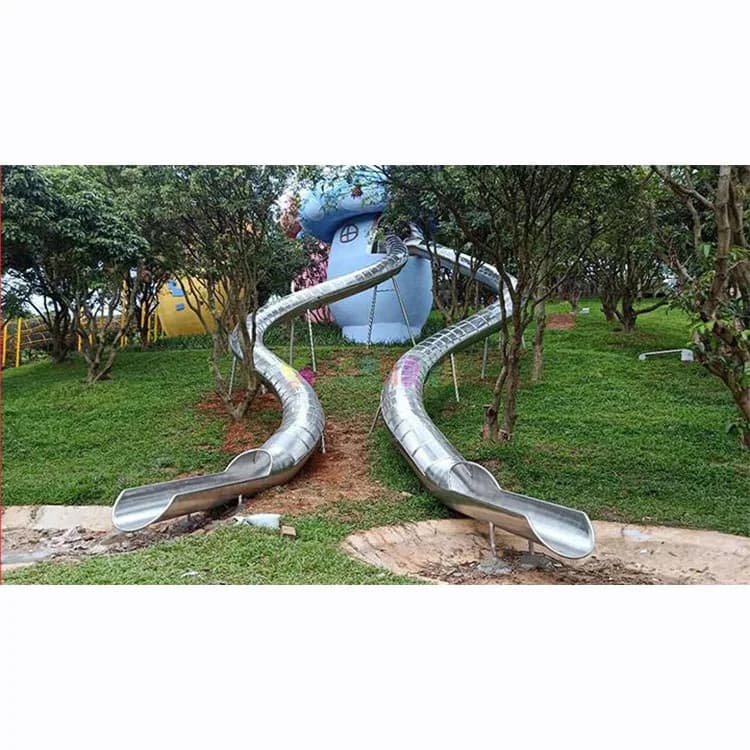 Large Outdoor Stainless Steel Water Slide, Garden School Playground Equipment, Durable Kids Play Structure, Educational Fun Toy
