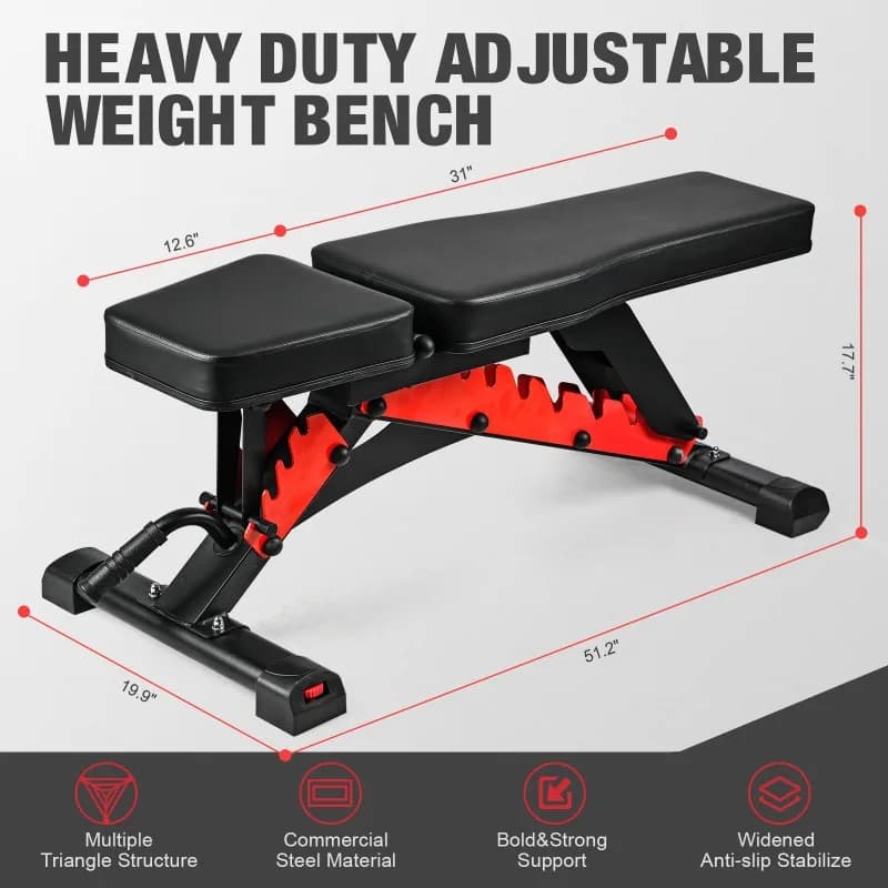 Commercial Manubri Bench, Adjustable Home Gymnastics Bench for Training with Heavyweights