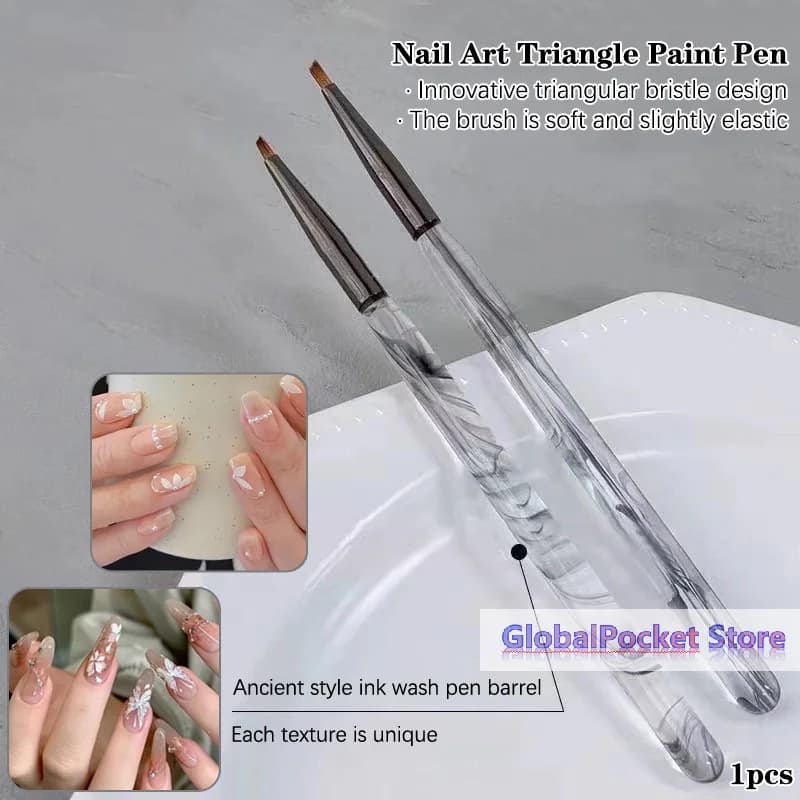[TG823]1Pcs Triangular Brush Nails Art Brush Pen 3D Tips Pattern Phototherapy Acrylic UV Gel DIY Manicure Tools