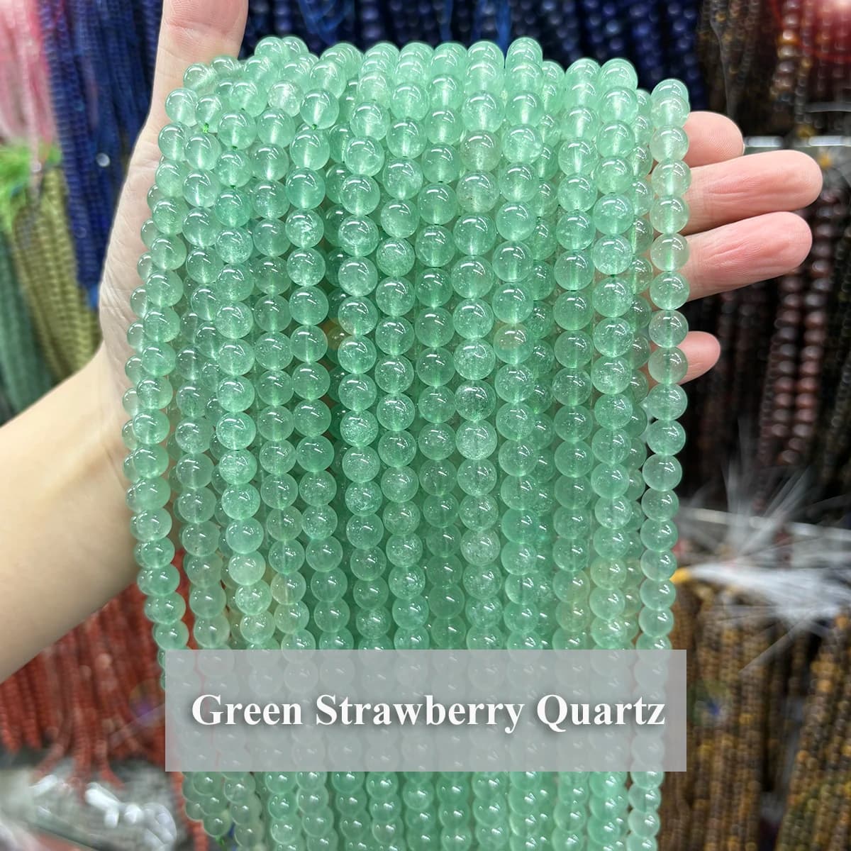 Perline di Quarzo Verde Naturale 4 6 8 10mm, Perle Sciolte per Creazione Fai-da-Te di Braccialetti, Collane e Accessori per Gioielli