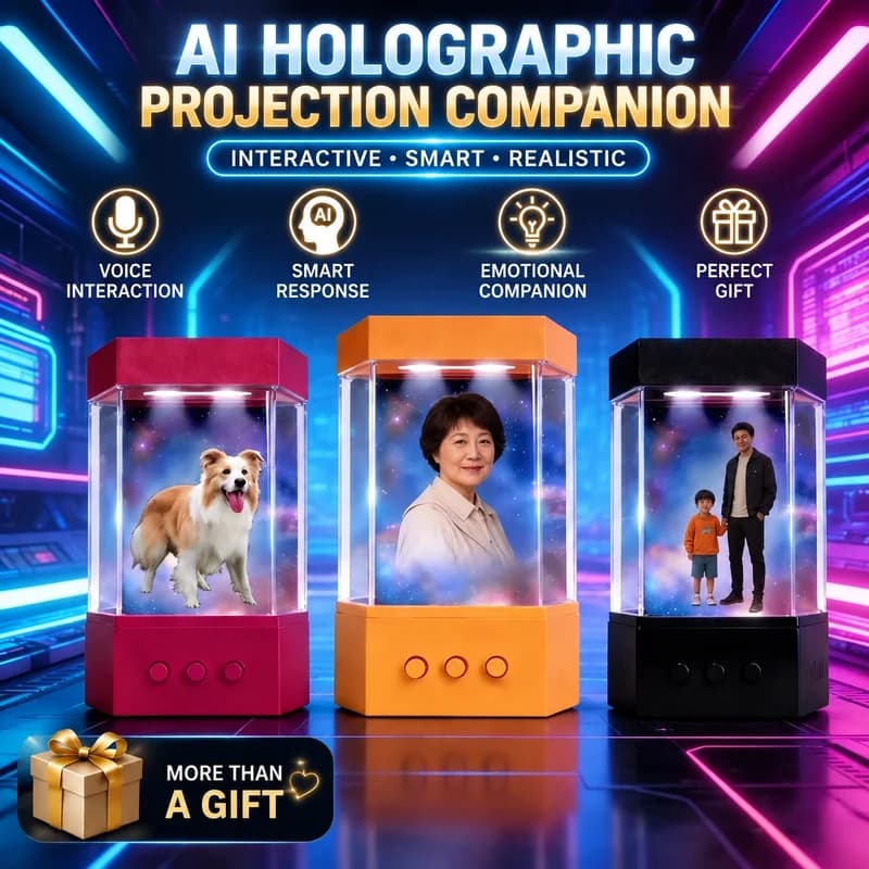 XIAOZHI AI Holographic Projection Companion Device 3D Stereo Bionic Interactive Smart Robot Voice Control Emotional Chat Gift