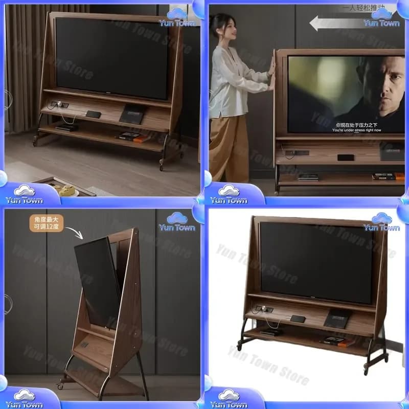 For Nordic Solid Wood Removable TV Cabinet for Office Monitor Bracket Household Floor Storage TV Stand for Flat Screen TV