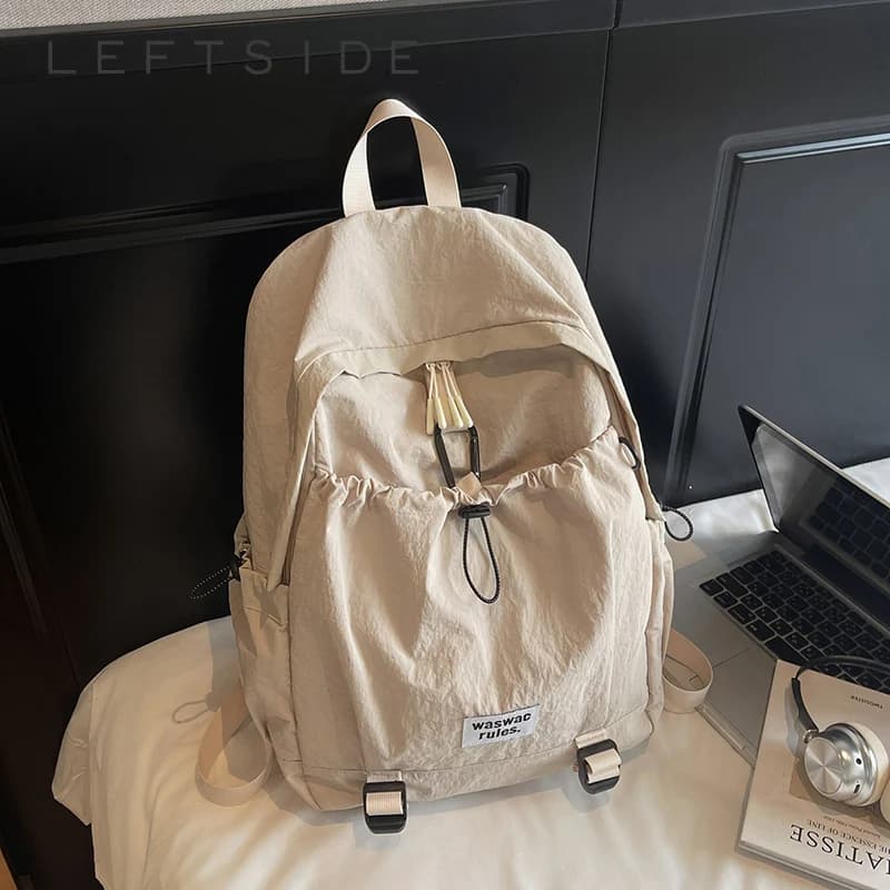 Zaini grandi e morbidi in tessuto da donna LEFTSIDE Zaino dal design estivo 2025 per adolescenti ​ ​ Zaino da viaggio semplice per borsa da scuola per ragazze