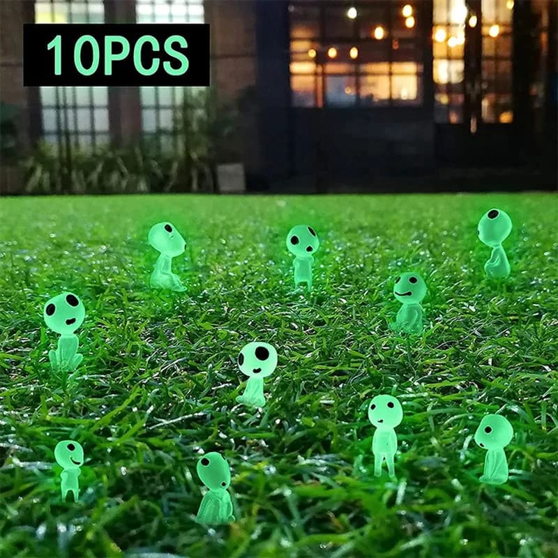 10pcs Luminous Ghost Micro Landscape Accessories Outdoor Miniature Decor Glow in Dark Tree Elves Fairy Garden Decoration