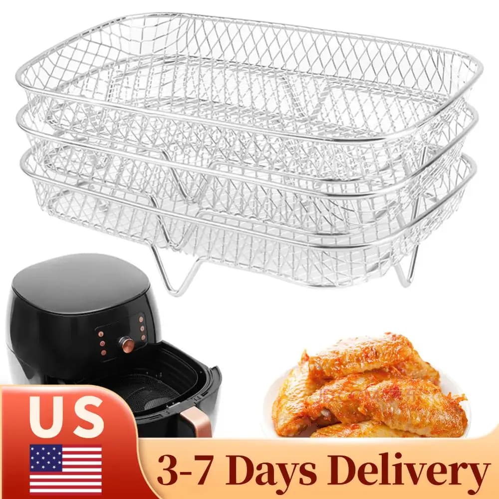 Air Frying Grid, Stainless Steel Grid for Oven, Stackable Air Frying Grid, Air Frying Machine Accessories