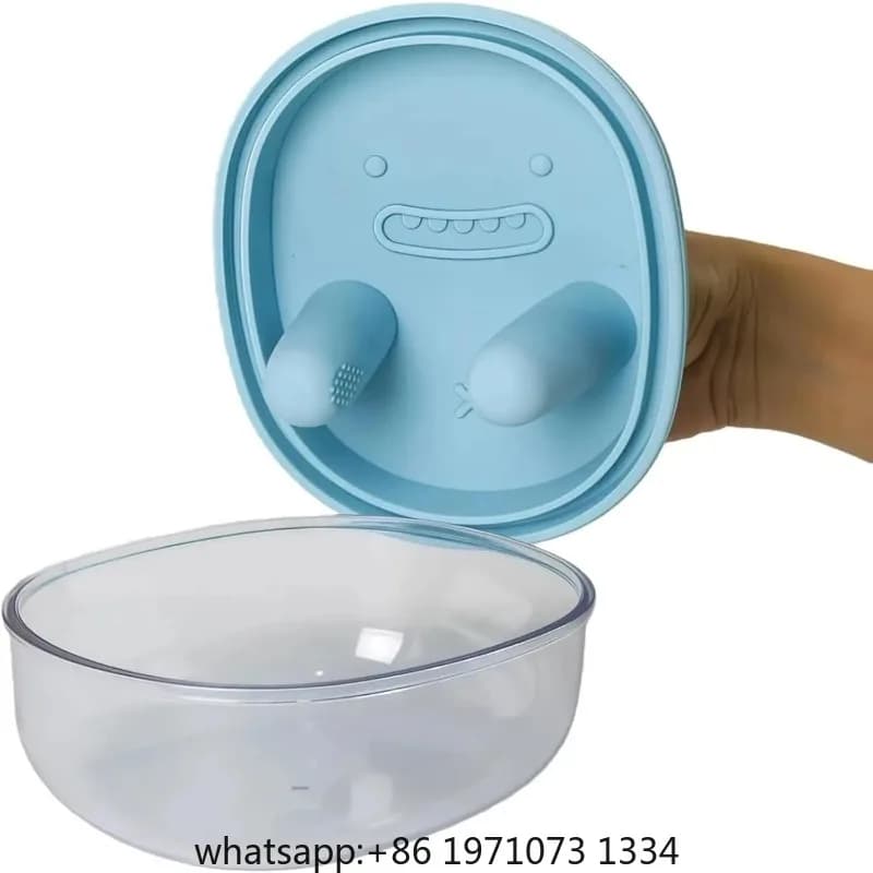 2-in-1 No-Mess Snack Container with Fingertip Cover,Leak Proof Food Storage Silicone Lid, Keep Hands Clean