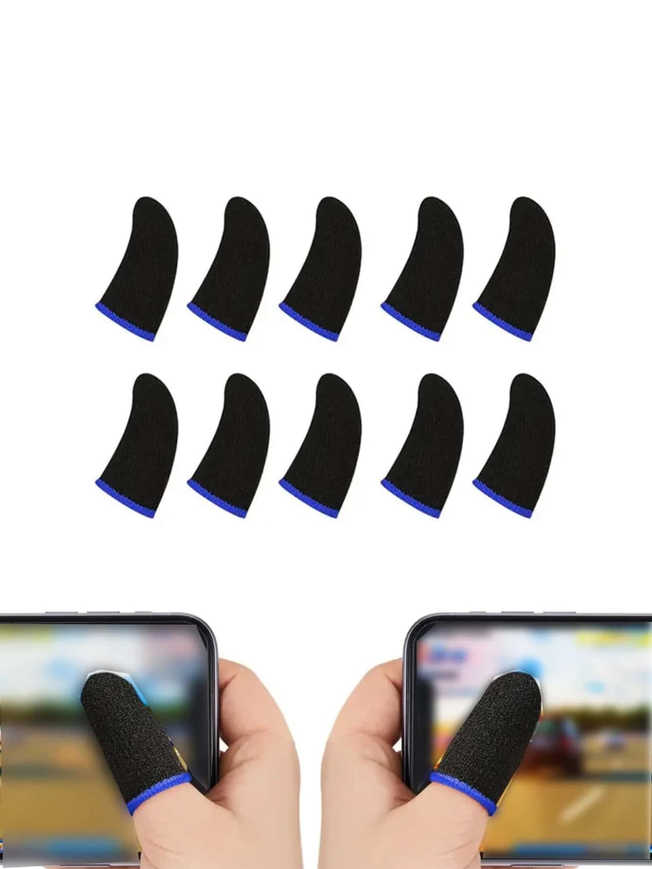 10Pcs Carbon Fiber Gaming Finger Sleeves Anti-Slip Sweatproof Breathable For Phone, Switch, Game Controller Practical Father's Day Gift