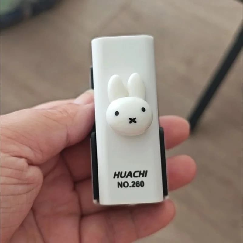 Cute Miffy Black White Mini Stapler Compact Portable Small Paper Stapling Machine Character Design Binding Tool Desk Stationery
