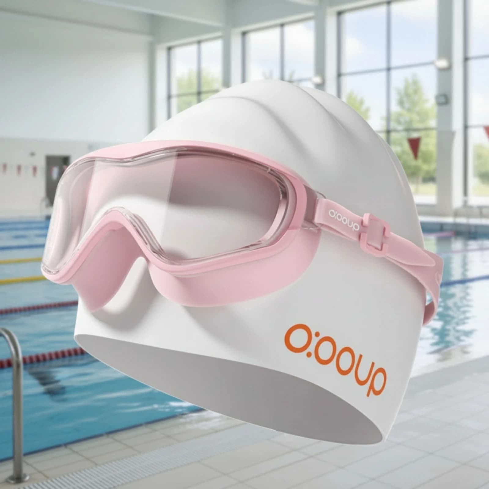 Swim Goggles with Cap Anti-Fog Swimming Goggles with Swim Cap Eyewear Set No Leak Eyewear Waterproof for Swimmers, Pool Training