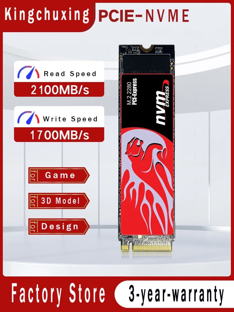Kingchuxing NVME M2 SSD M.2 1TB 512GB 256GB SSD 128GB Hard Drives PCIe Internal Solid State Drive for Laptop&Desktop