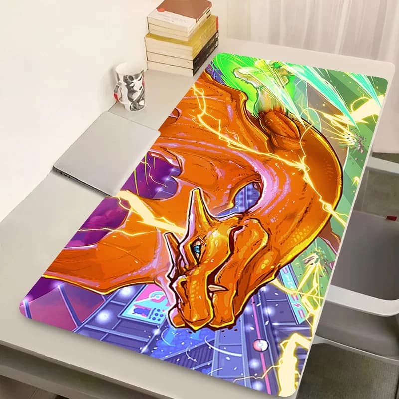 Tappetino per mouse Pokemon Charizard di grandi dimensioni Fiery Dragon Mouse Pad Laptop Giappone Anime Tastiera da gioco PC Tappetino da gioco da scrivania esteso Kawaii