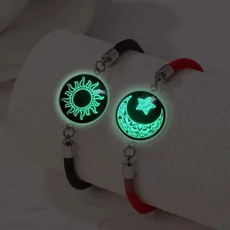 2 pz/set coppie in acciaio inossidabile braccialetto per le donne amante luminoso sole luna corda fascino amicizia fidanzata regalo gioielli festa