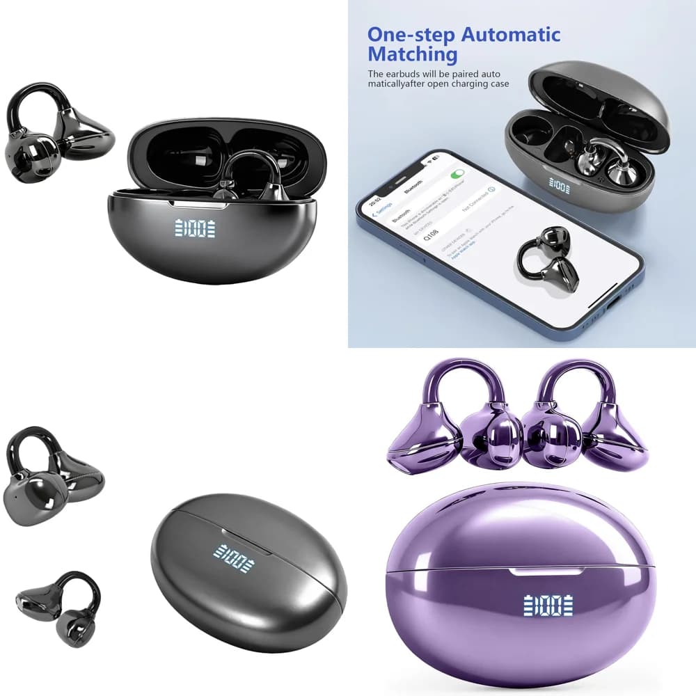 Auricolari BT 5.4 OWS con Display LED, Stereo, Comfort Fit, Wireless per Viaggi, Sport, Lavoro - Offerta di Benvenuto