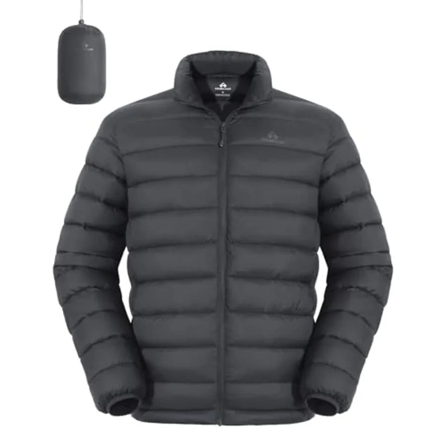 Giacca Puffer Leggera e Comprimibile da Uomo Pioneer Camp, Cappotto Invernale Imbottito, Giacca Trapuntata Calda Idrorepellente da Viaggio