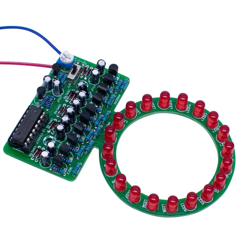 CD4017 Ring Gradient LED Flowing Lamp DIY Kit, Electronic Welding Training Parts for Fun Educational Projects