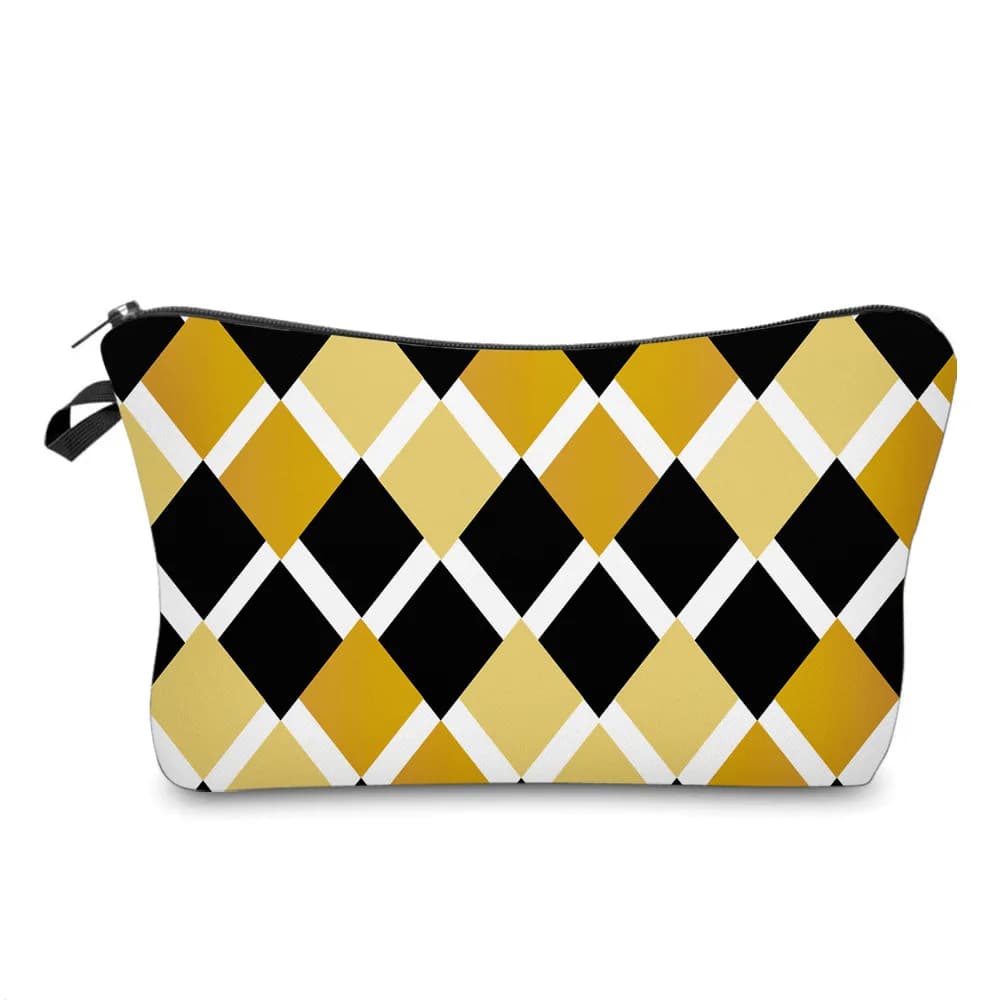 New Portable Color Geometric Cosmetic Bag Travel Wash Bag Storage Multifunctional Printed Clutch Bag Wholesale Makeup Pouch