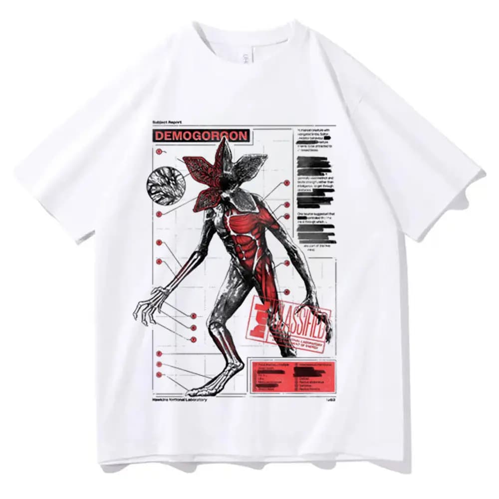 Demogorgon top tees girl 80s aesthetic Graphic Punk Classic harajuku shirt kawaii streetwear Vintage Retro Pop Culture Gothic