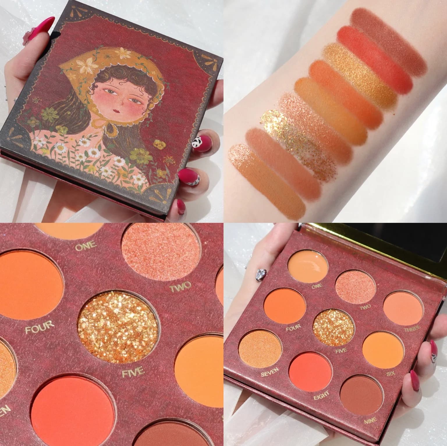 GUICAMI9 colori Matte Shimmer Eye Shadow Makeup Rose Cherry Bloss Palette Pigment balsamo impermeabile trucco professionale ombretto