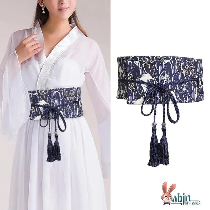 Decorative Wide Waist Belt Women's Dress Embroidered Fabric Outerwear Hanfu Ancient Style Skirt Belt Summer Season 2023 Seven...