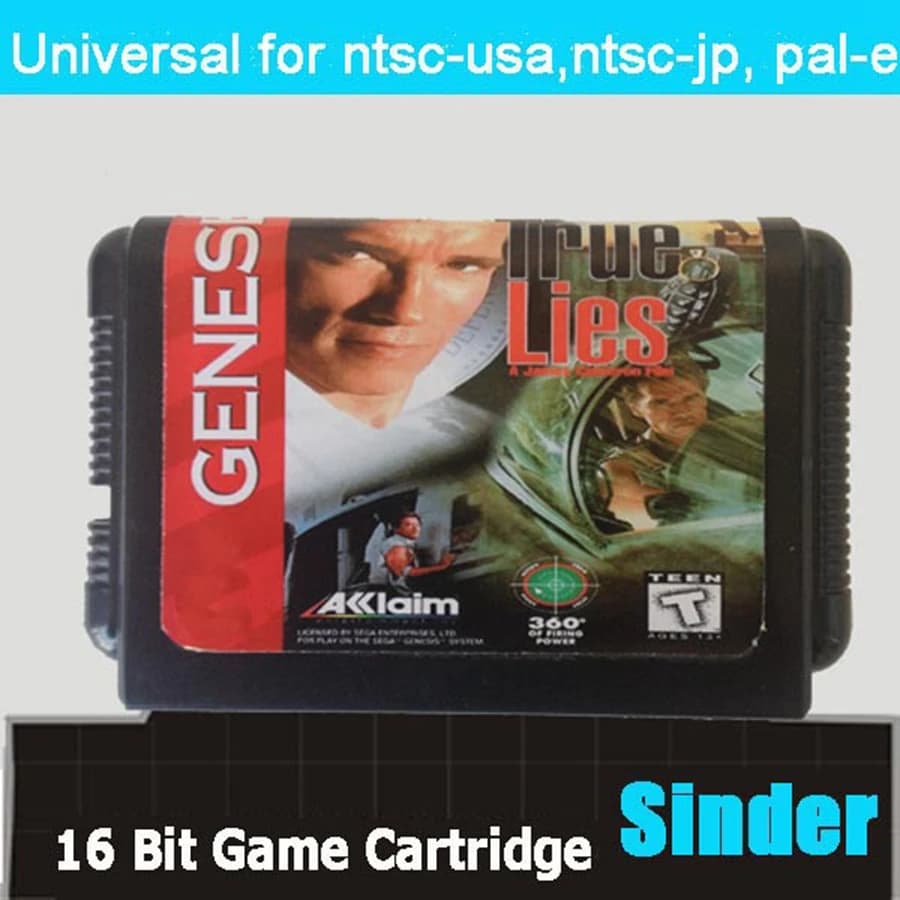 True Lies NTSC-U 16bit MD Game Card For Sega Mega Drive For Genesis